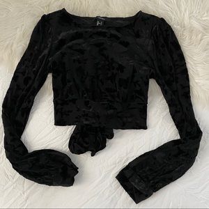 Open back tie crop top